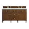 James Martin Vanities 60'' Double Vanity, Mid-Century Walnut w/ 3 CM Lime Delight Quartz Top 424-V60D-WLT-3LDL - alternate 1